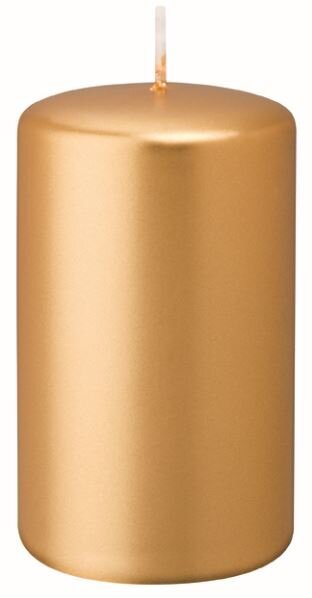 Stumpenkerzen Metallic Gold 80 x Ø 50 mm, 12 Stück